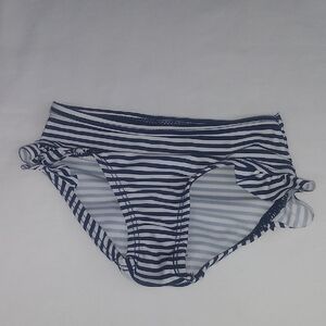 Striped Navy and White Swim Bottoms